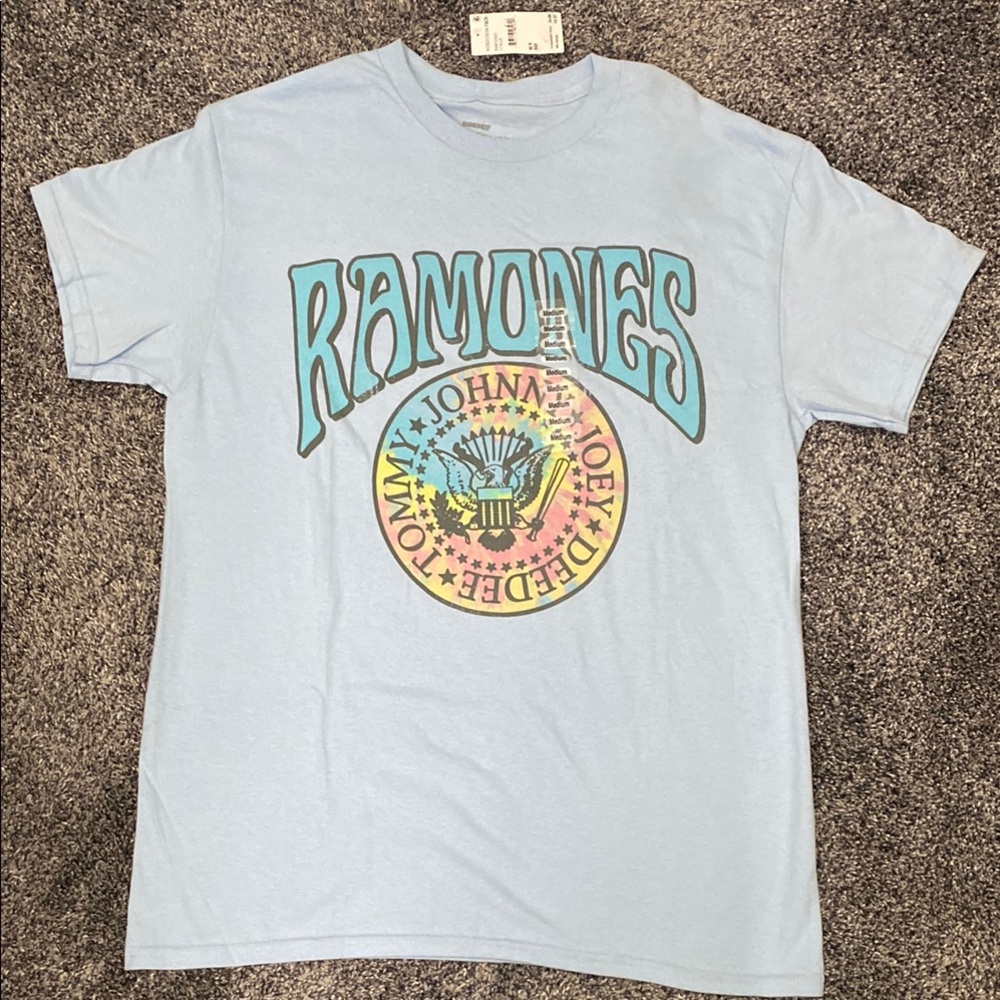 NWT Ramones Light Blue Graphic T-Shirt - Medium